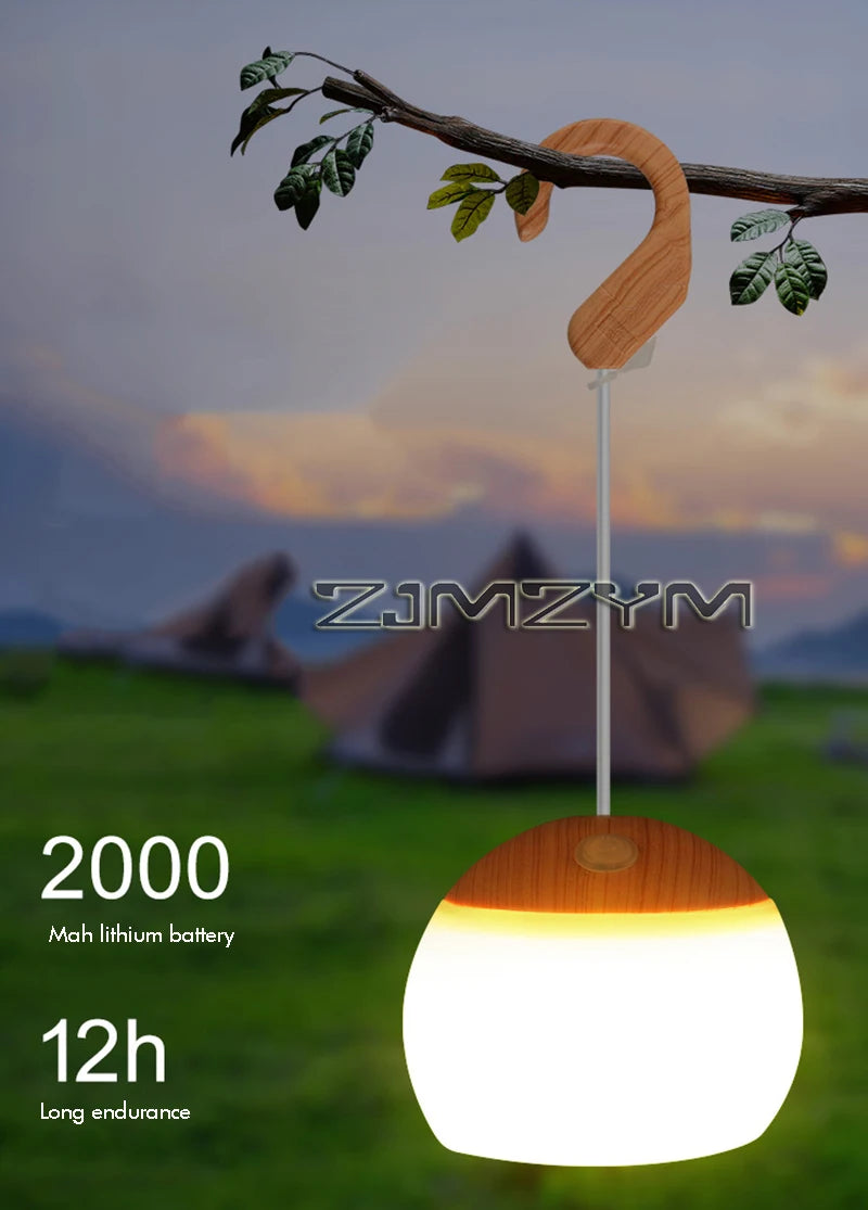 Outdoor Camping Lights Tent Ambiance Pendant Light Silicone Lampshade USB Rechargeable Light Outdoor Camping Equipment