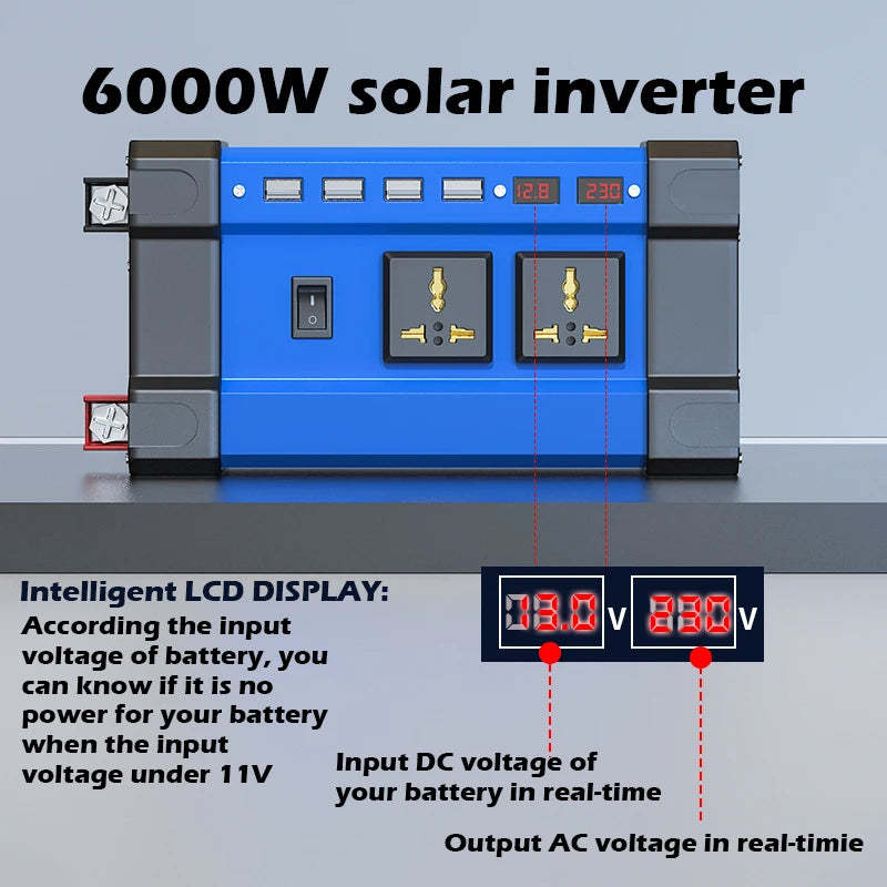 All-in-One 6000W Solar Generator: 600W Panel + MPPT Controller & Dual Voltage Inverter (110V/220V) for Home & RV & Camping
