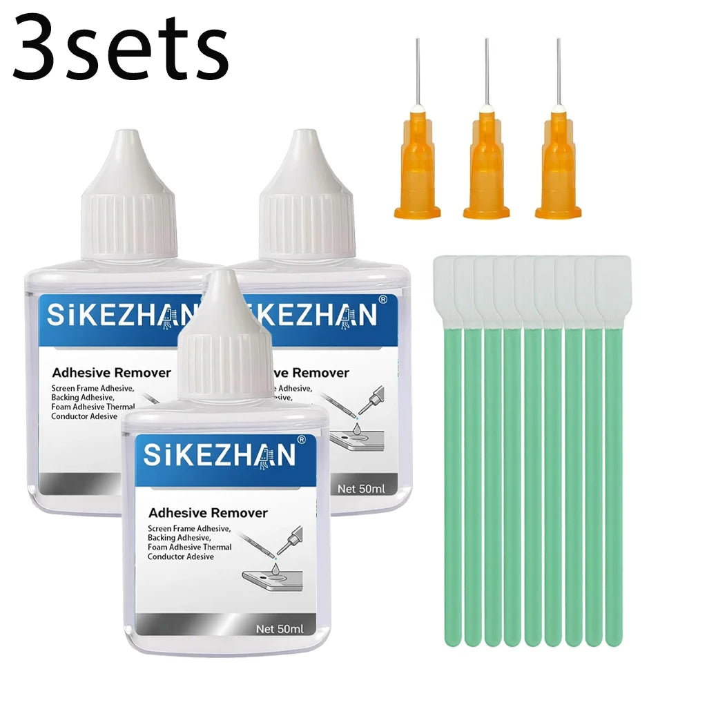 SiKEZHAN LCD Screen Glue Remover Set With Needle Swabs Safe Cleaner For Mobile Phone Frame Back Thermal Foam Adhesive Removal