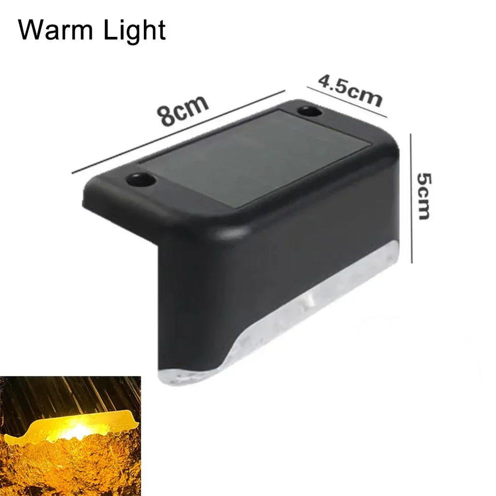 Outdoor Solar Step Lights, Warm White Light,IP66 Waterproof, Auto On, for Patio, Yard, Driveway, Porch Decoration