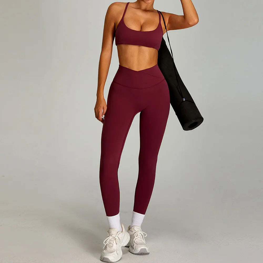 mikeyoga Women Yoga Suit 2PCS Sports Set Quick-Drying Gym Set Women Tracksuit Running Workout Short Sleeves Sports Yoga Clothing