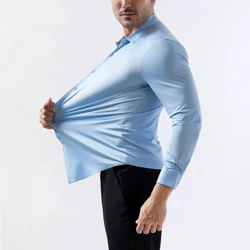 Premium Men's Ultra-Stretch Shirt - High-Quality Business Formal Long-Sleeve Shirt for Social and Casual Wear Spring 2025