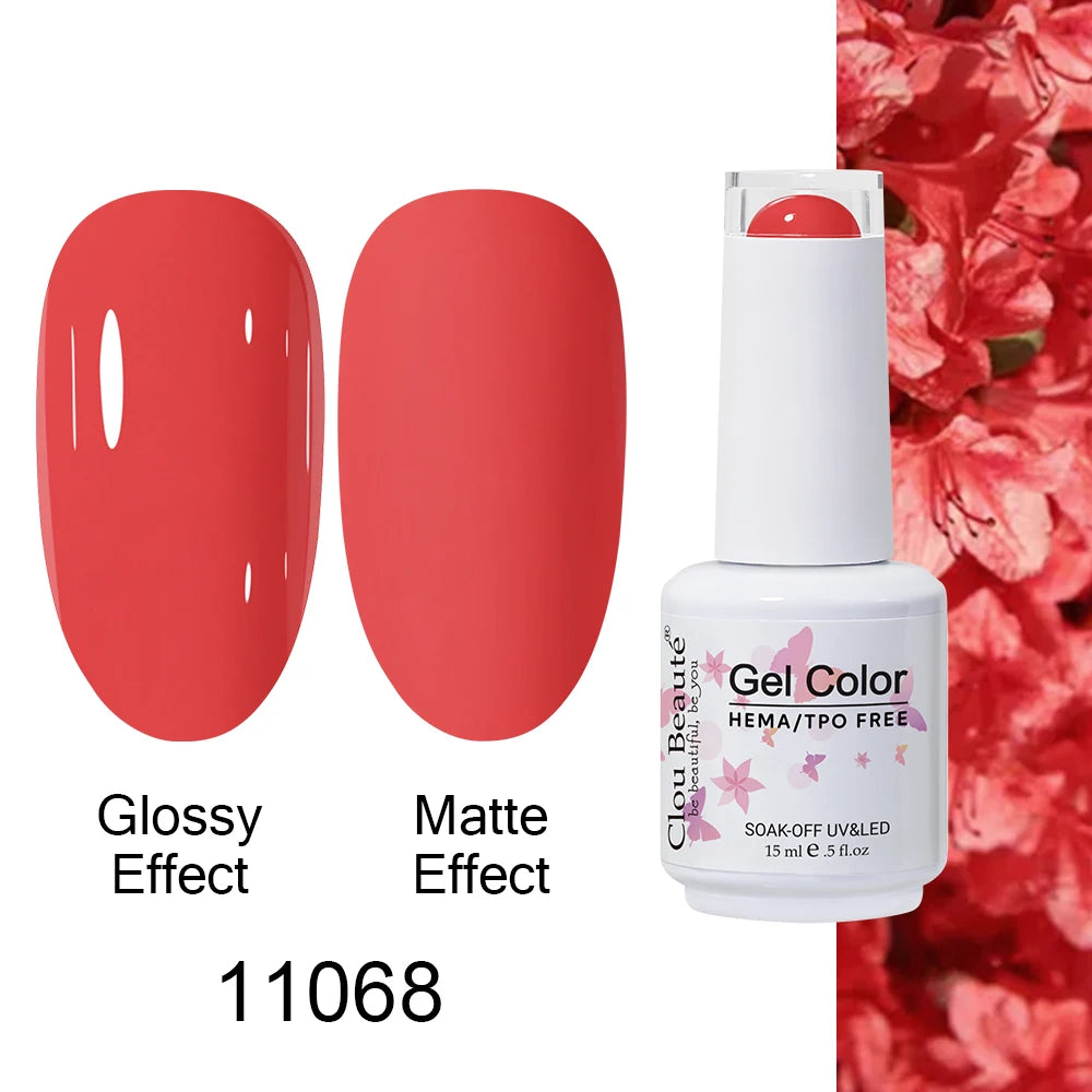 Clou Beaute HEMA TPO FREE Caramel Brown Wine Red Coffee Gel Nail Polish High Pigment Autumn Nail Art Full Coverage UV Varnish