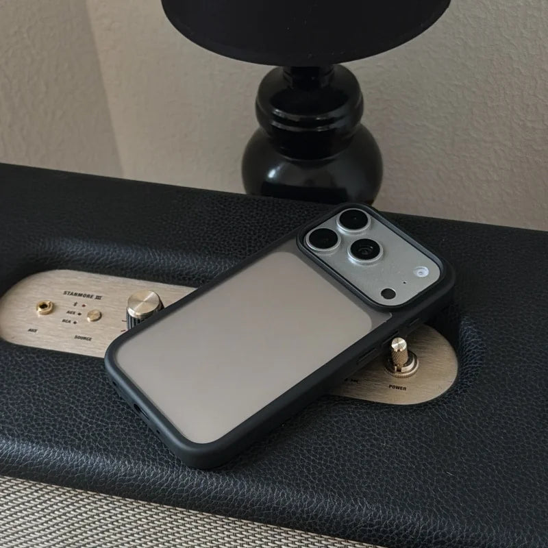 Original Translucent Glossy Matte Texture Case For iPhone 17 16 15 14 13 Pro Max Business Simple Armor Shockproof Hybrid Cover
