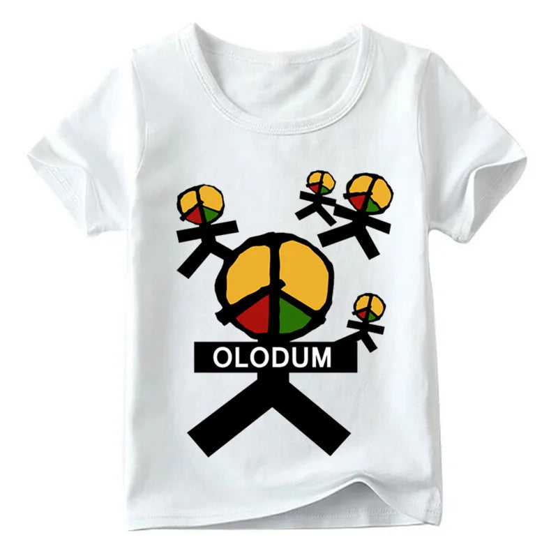 2026 Retro Children's Anti-War Michael Jackson Olodum Printed T-Shirt, Pure Cotton Summer Casual Breathable Clothing Children