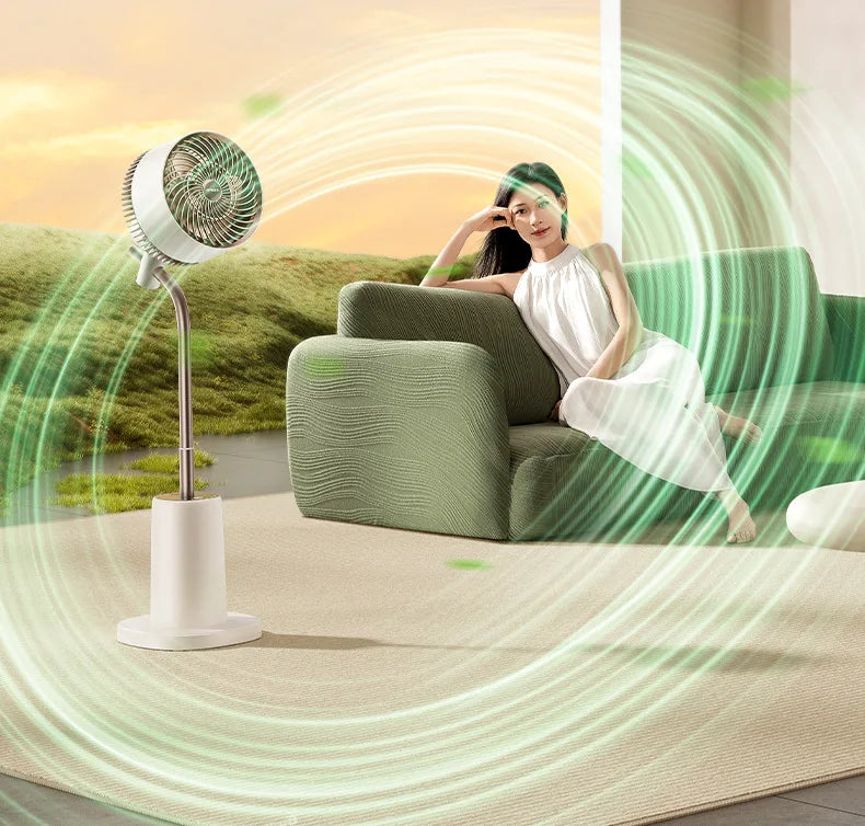Air Circulation Fan Silent Electric Fans High Wind Floor Portable Fan Powerful Energy-saving Fan Cooling with Atmosphere Light