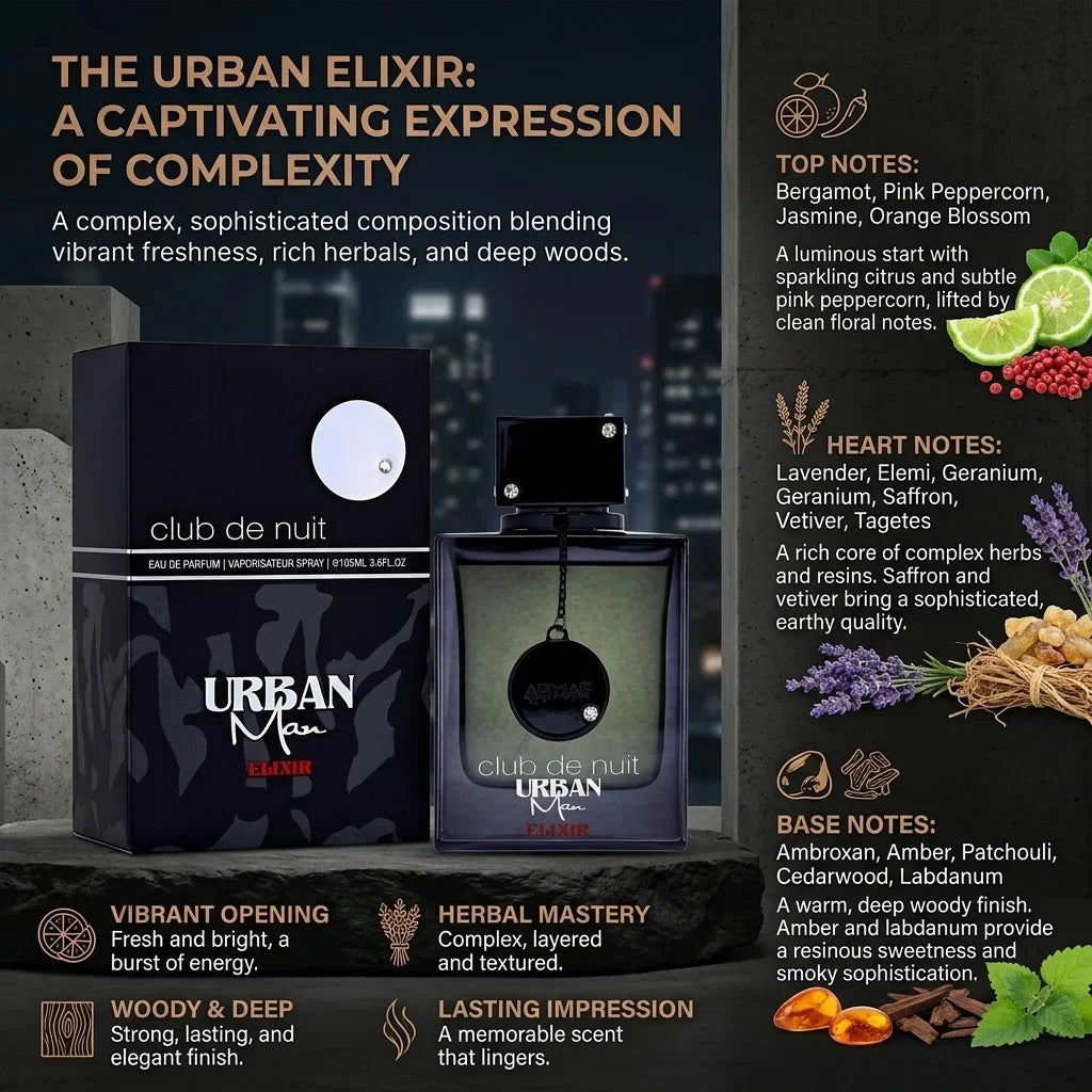 Club de Nuit Intense Urban Man Elixir Iconic Sillage Untold Eau de Parfum Spray Men Perfume Long Lasting Fragrance