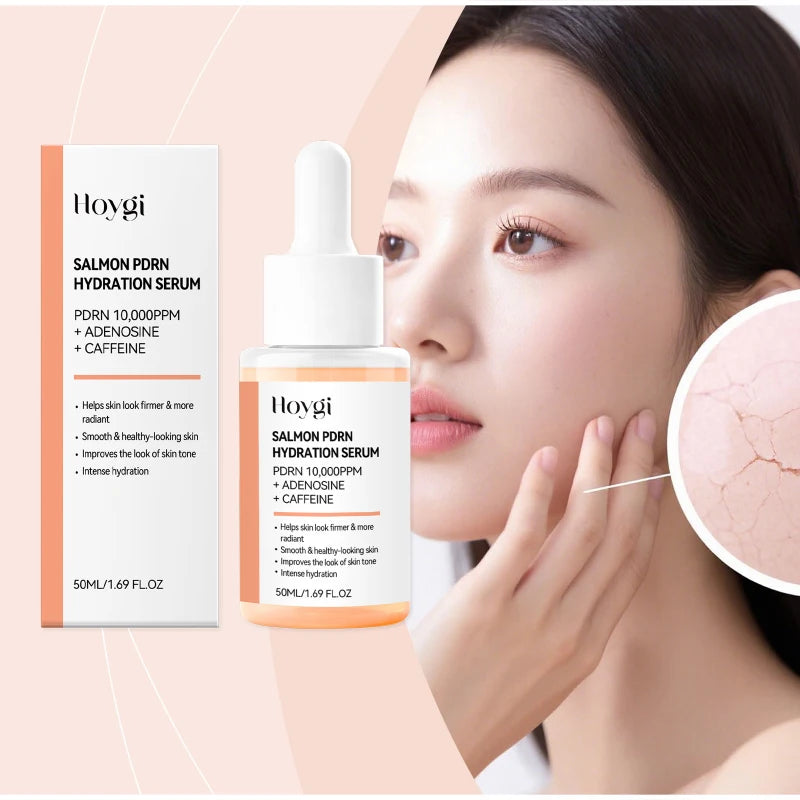 Korean Salmon PDRN & Copper Peptide Face Serum,Centella Asiatica Hydrating Repair Essence, Lightweight Glow Moisturizer All Skin