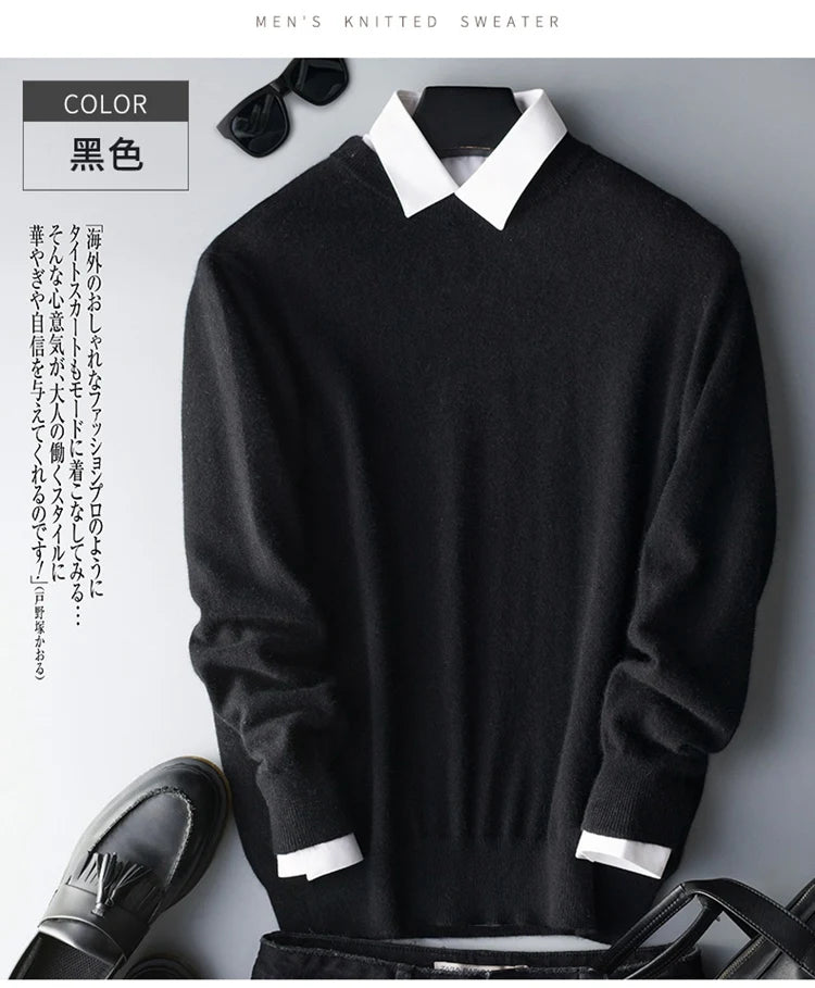 Cashmere Cashmere Sweater Men 2025 Autumn Winter Jersey Jumper Robe Hombre Pull Homme Hiver Pullover Men O-neck Knitted Sweaters