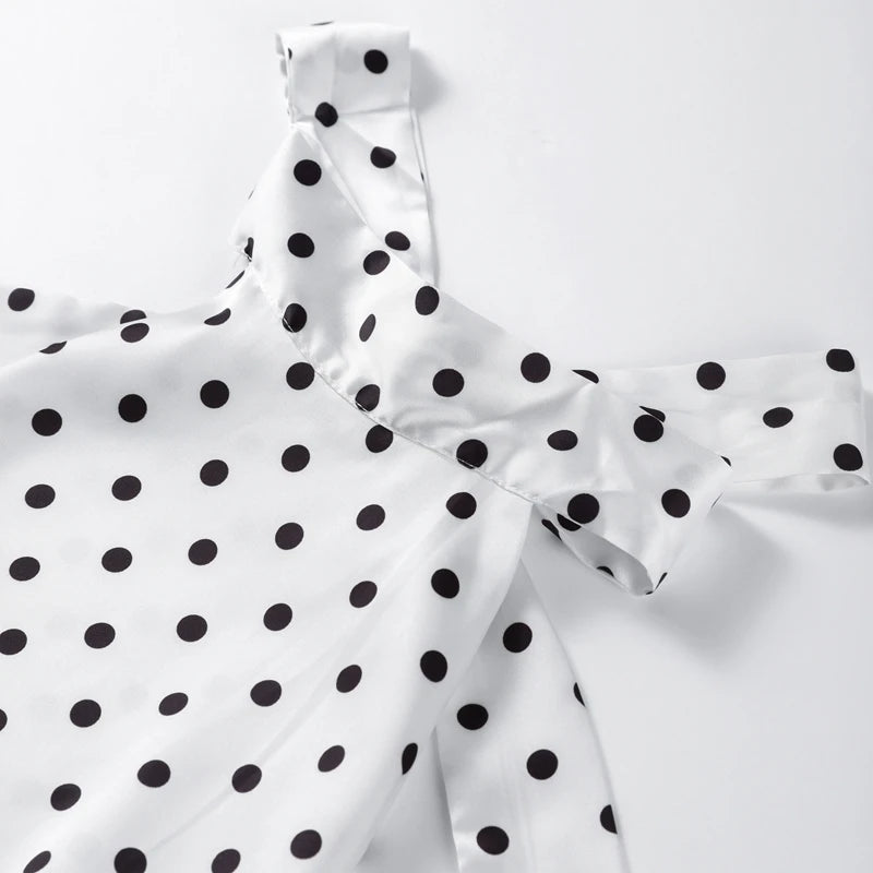 Polka Dots Print Halter Lace-up Dress Women's Sexy Backless Sleeveless Mini Dresses 2026 Spring New Female Fashion Street Robes