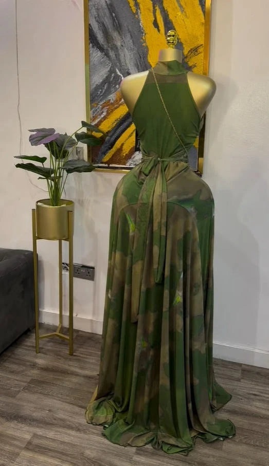 GLCMYAYA 2025 Fall Women O-neck Sleeveless Print Mermaid Maxi Dress Evening Birthday Beach Sexy Night Party Long Dresses