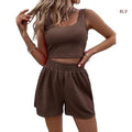 Women Tracksuit Set 2 Piece Two Piece Outfits For Women Sexy Shorts Set Ribbed  Top And Shorts Set Lounge Set