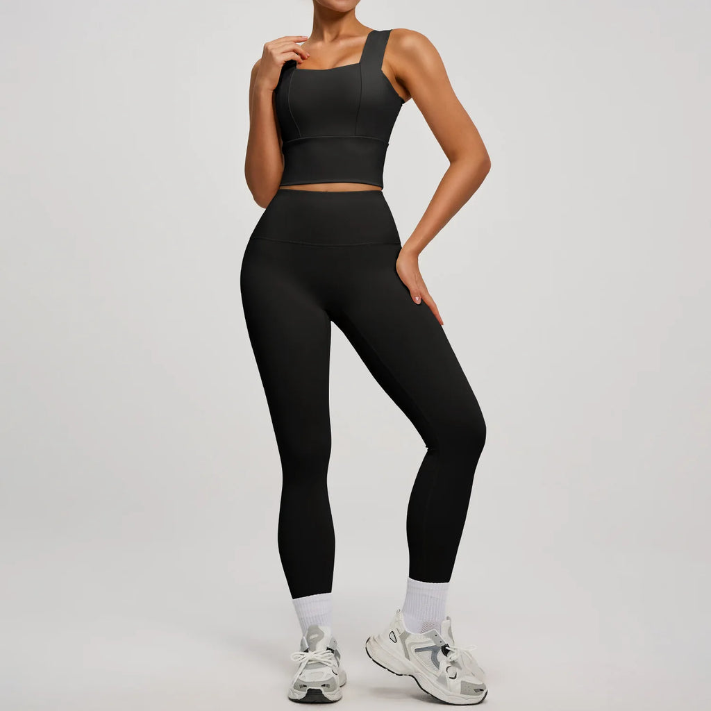 Solid Color Bra, Trousers, Yoga Suit, Tight and Thin, Nude Running Sports and Fitness Clothes