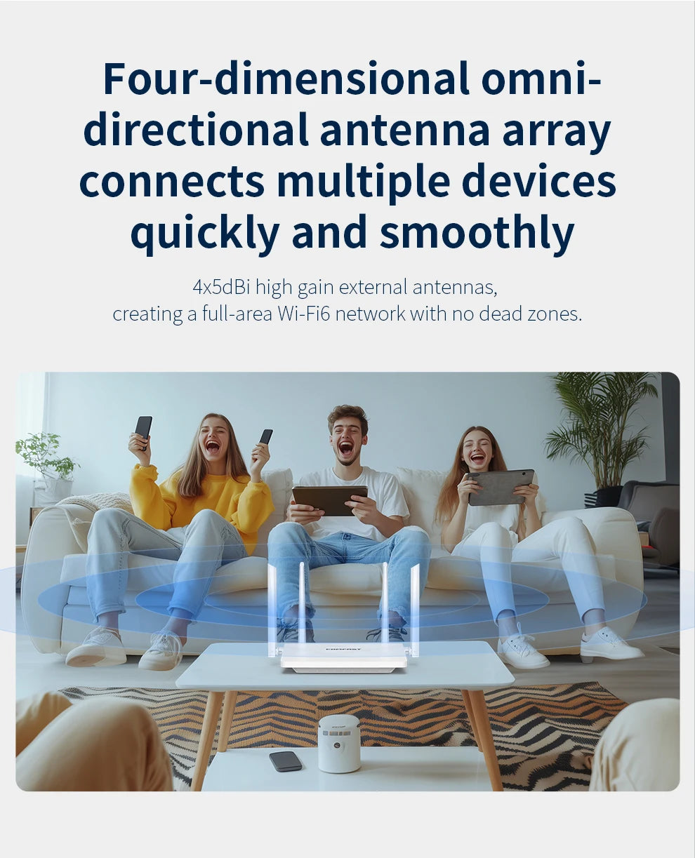 Comfast AX3000 WIFI6 Router Gigabit 2.4G&5GHz 802.11AX Wireless Signal Amplifier Booster Gigabit Router WIFI Amplifier For Home