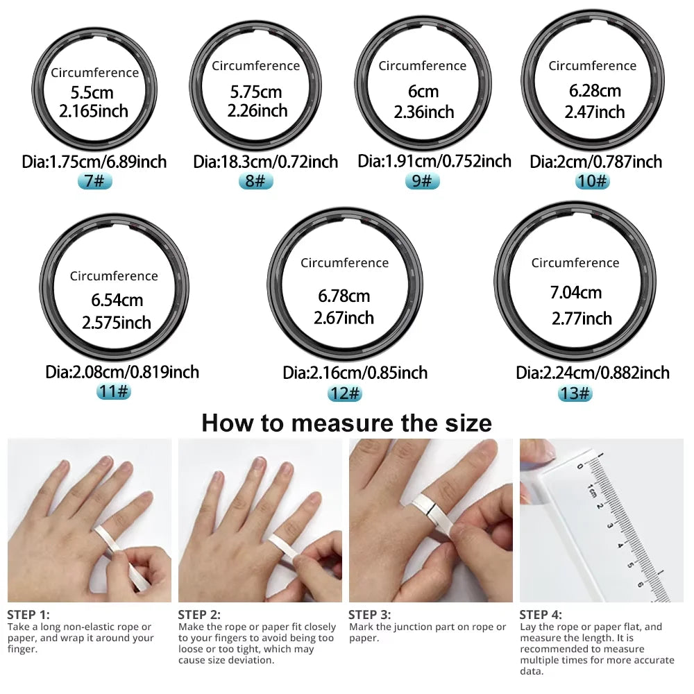 R09 Smart Ring Men Women With Charging Case,Health Sleep Monitor,Skin Temperature Monitor,60 Days Battery Life,5ATM Waterproof