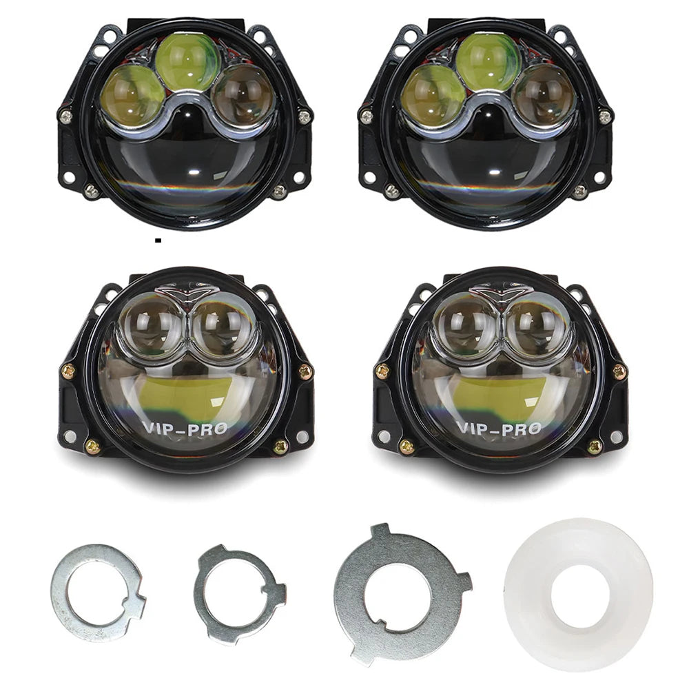 3Inch Bi LED laser projector headlight Bulb H4 9005 9006 H7 Led Lens Light Car Lenticular Optics For Hella 3R Fan Canbus Lamp