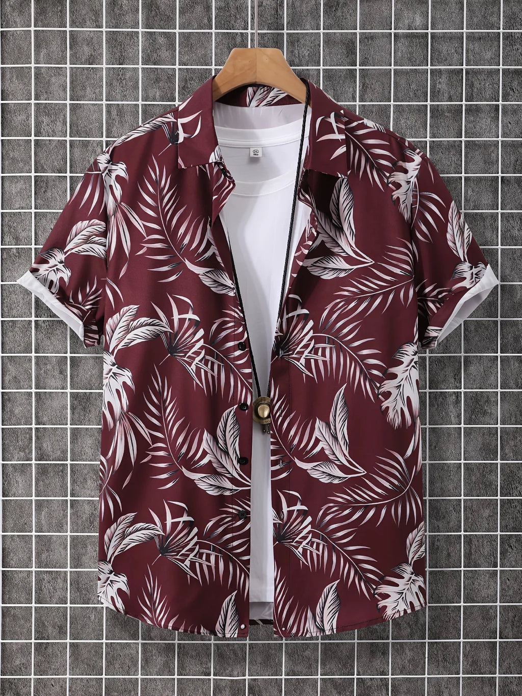 Multi Styles Dark Tone Tropical Leaf Print Shirt Men Silky Smooth Short Sleeve Daily Night Out Casual Blouse