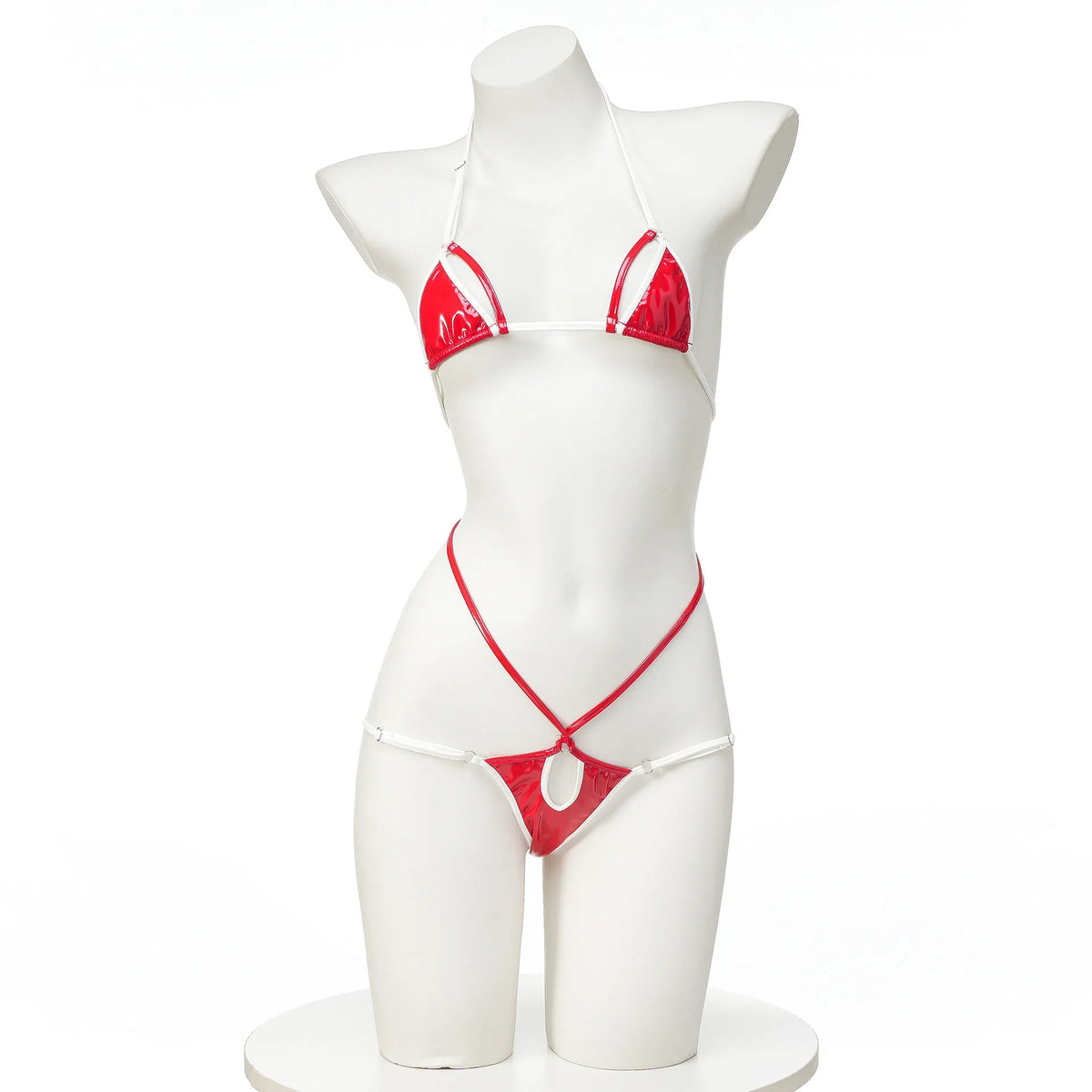 Anime Comics Girl Leather Bikini Sets 2024 New Women Sexy Two-piece Thong swimsuit Bathing Suit Cute Bikini Maid Cosplay Costume