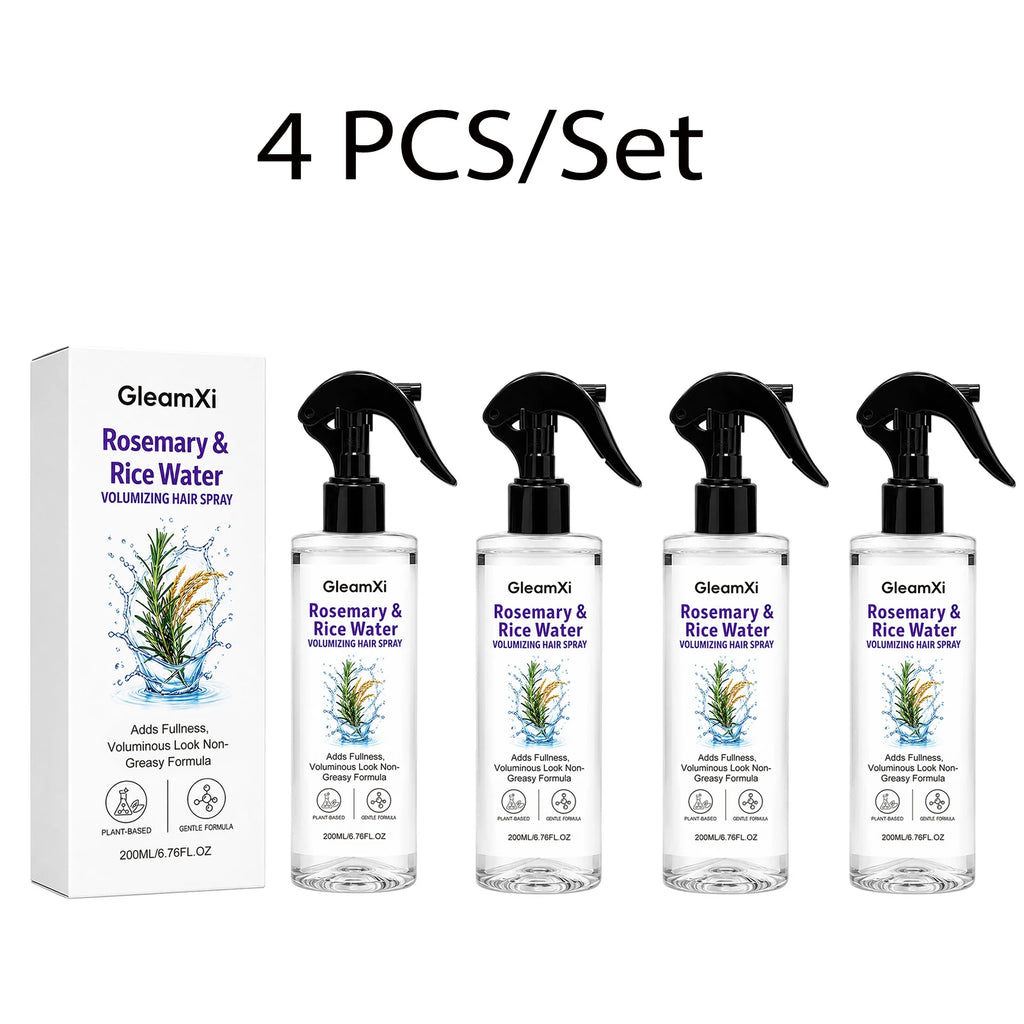 Rosemary Rice Water Volumizing Hair Spray Lightweight Non Greasy Root Boost Smooth Frizzy Hair Natural Looking Volume 200ml