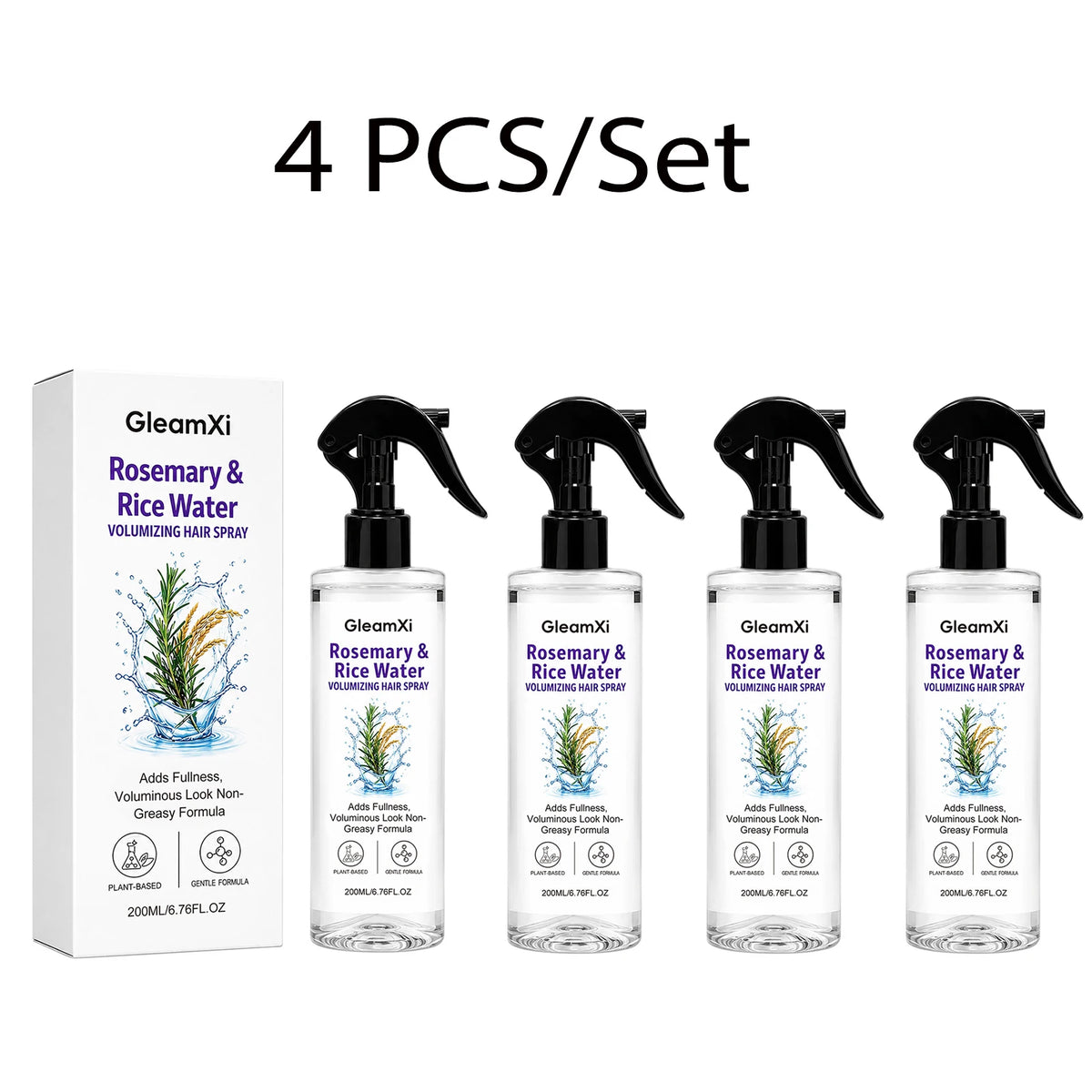 Rosemary Rice Water Volumizing Hair Spray Lightweight Non Greasy Root Boost Smooth Frizzy Hair Natural Looking Volume 200ml