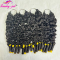 12A Burmese Curly Feather Crochet Human Hair 60g Knotless Pre-Separated Feather Human Hair Crochet Bundles Remy Hair Extensions