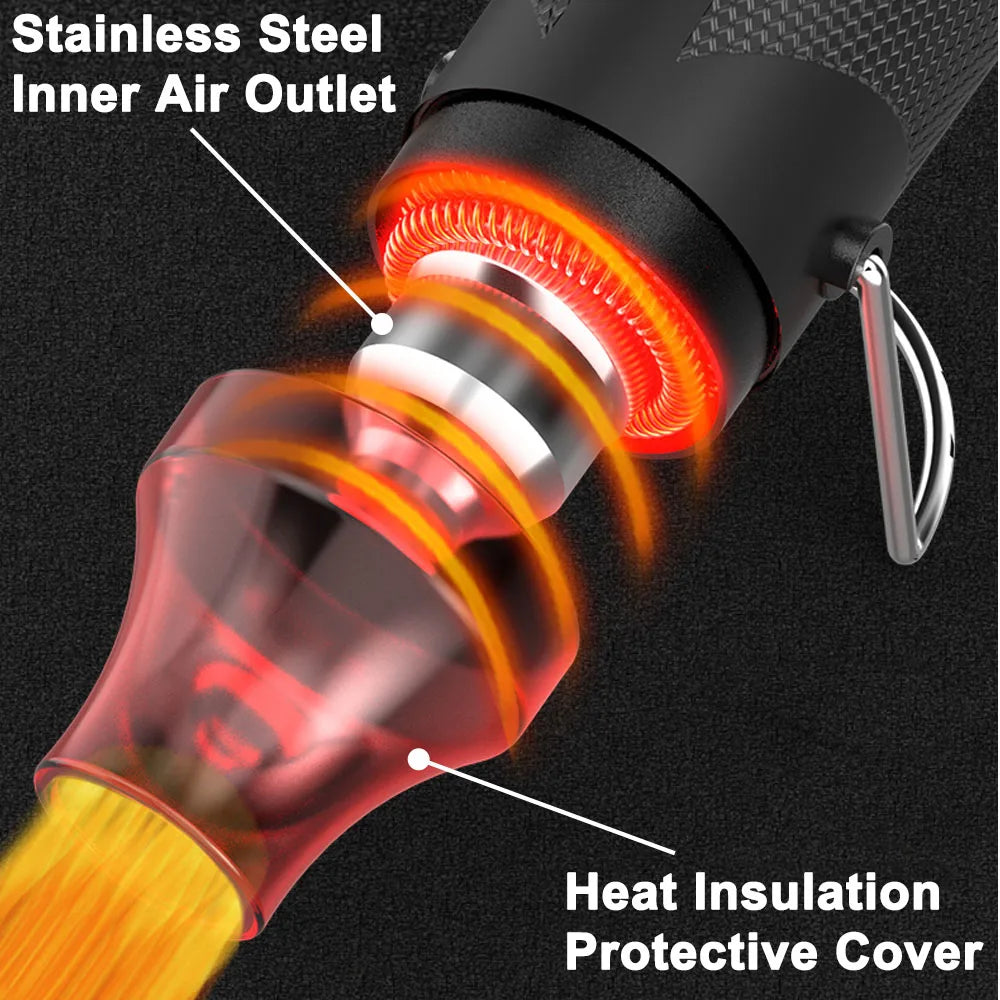300W Hot Air Gun Portable Mini Heater for DIY Craft Embossing Shrink Wrapping PVC Multi Function Handheld Electrical Heat Tool