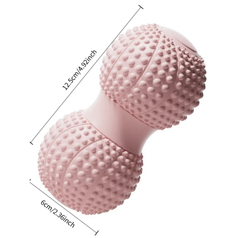 Dual Ball Massage Ball for Spine, Hip, Back & Leg - TPE Material, with Dots, Ideal for Yoga & Fitness, Muscle Relaxation