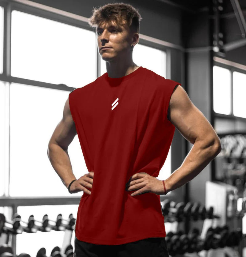 Sleeveless T-shirt Men Quick-drying Fitness Bodybuilding Shirt Male Fashion Basketball Vest Mesh Breathable Summer Gym Tank Men
