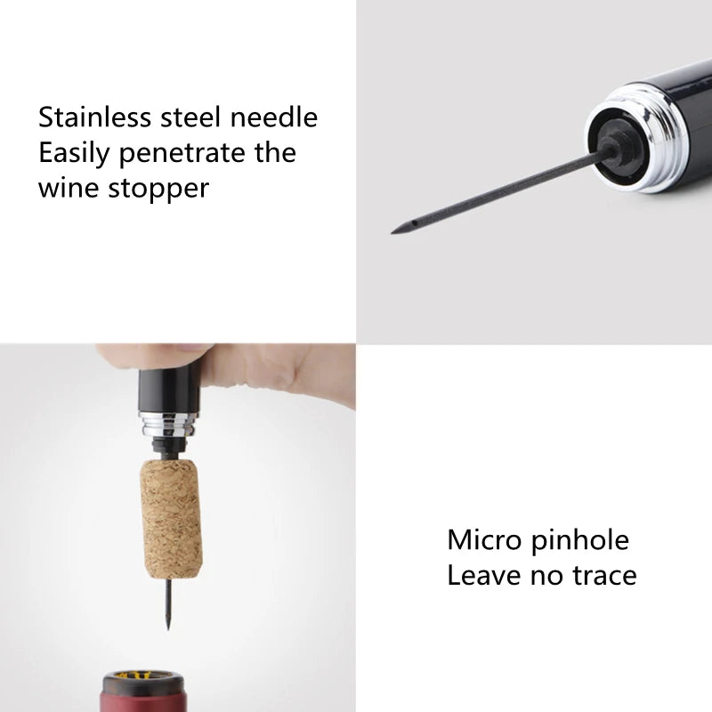 Portable Wine Corkscrew Pen Shape Air Pump Red Wine Bottle Opener with Foil Cutter Kitchen Accessories Quick Cork Removal Tools