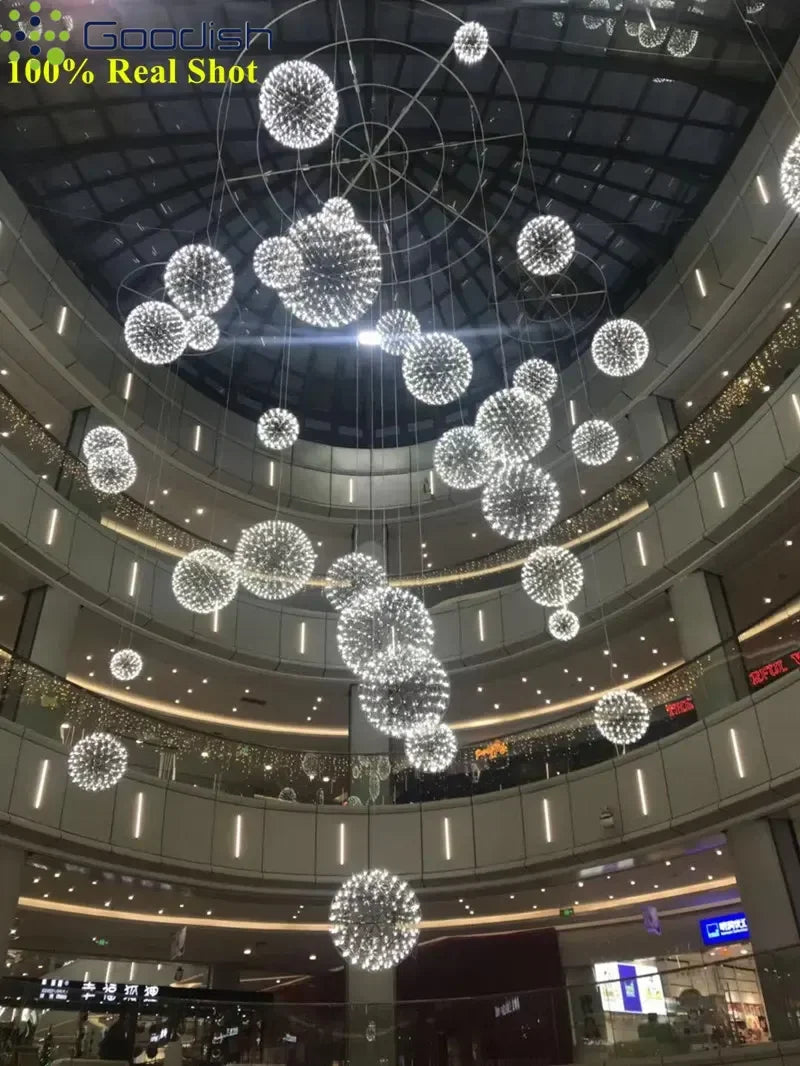 Modern Minimalist Stainless Steel Spark Ball LED Pandent Lights Art Creative Lamps for Chidren's Room Home Decoration Chandelier