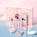 Swan Ballet 9‑Piece Makeup Gift Set for Women & Beginner Students, All‑in‑One Cosmetic Kit: Eyeshadow, Pressed Powder, Lipstick, Blush. Perfect Gift for Birthday, Valentine’s Day, Halloween, Exquisite Party Present