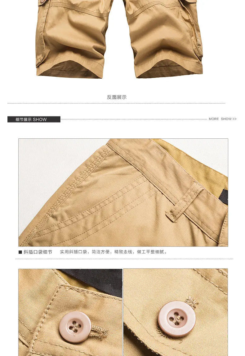 Summer Men Cotton Loose Cargo Shorts Streetwear Fashion Male Clothes Claret 4 Pockets Straight 5 Points Thin Casual Short Pants