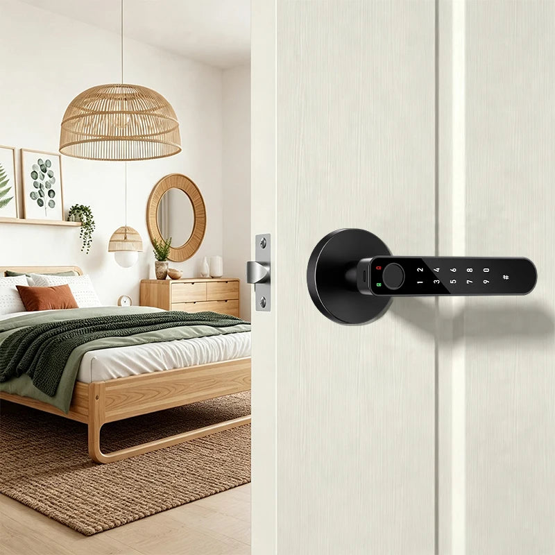 ICCSSI Tuya Electronic Digital Lock Smart Fingerprint Lock IC Card/Password/Fingerprint/key/APP Unlock for Apartment B208APRO