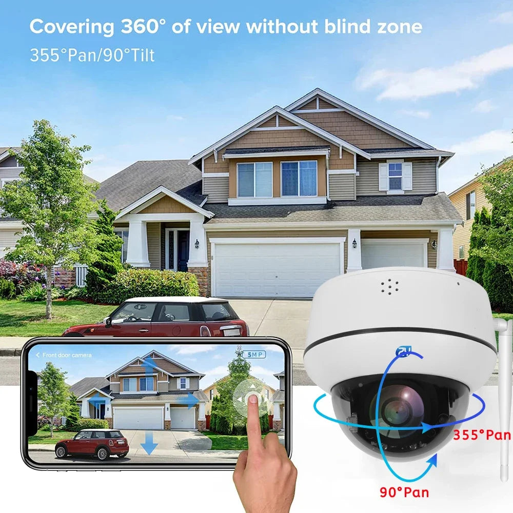 4K 8MP PoE Dome Security Camera Outdoor Human/Vehicle Detect Auto Tracking PTZ Indoor 2-way Audio Wireless IP Cameras Camhipro