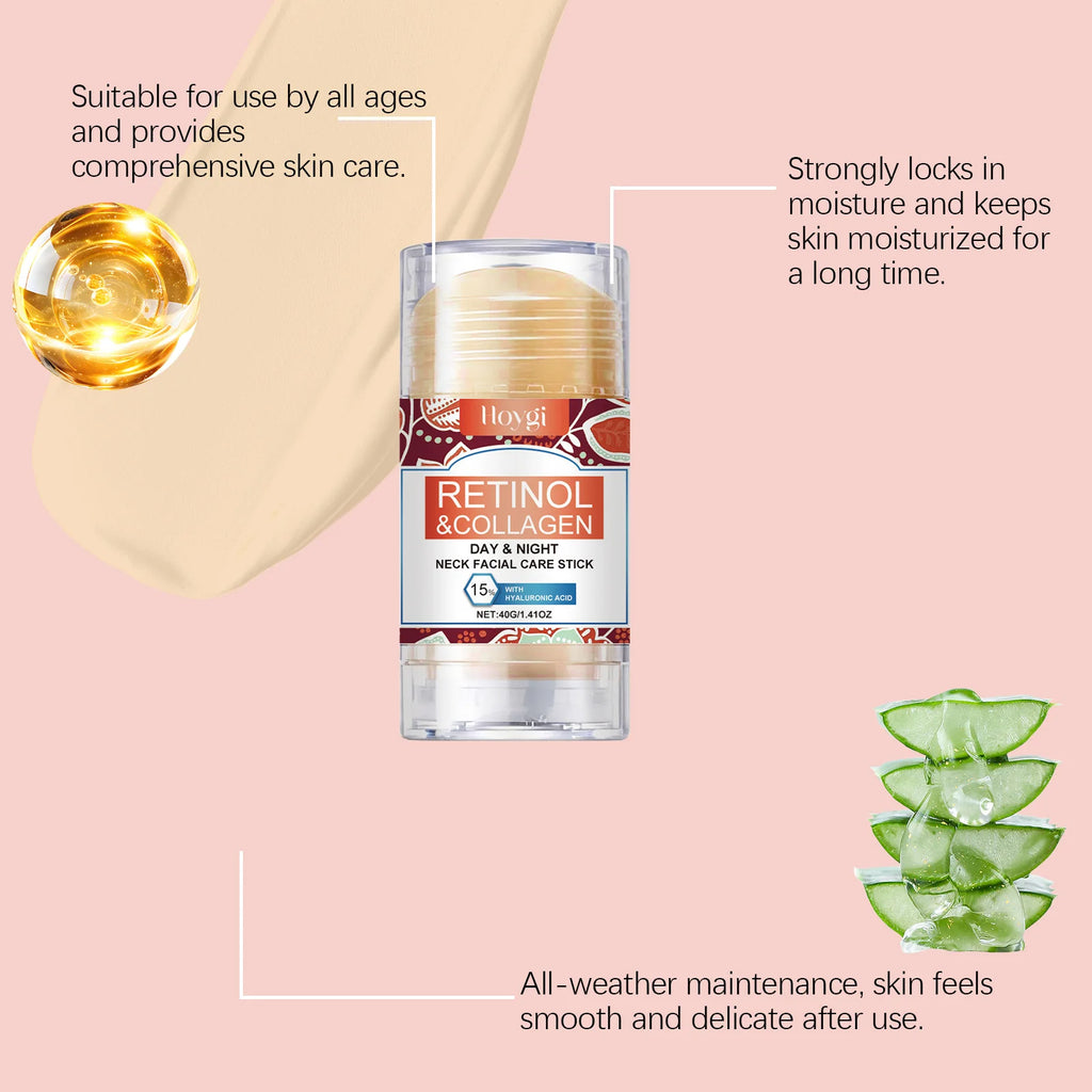 Retinol & Collagen Neck Cream Firming Moisturizing Anti Wrinkle Lifting Face Cream Stick Tightening Nourishing Neck Skin Care