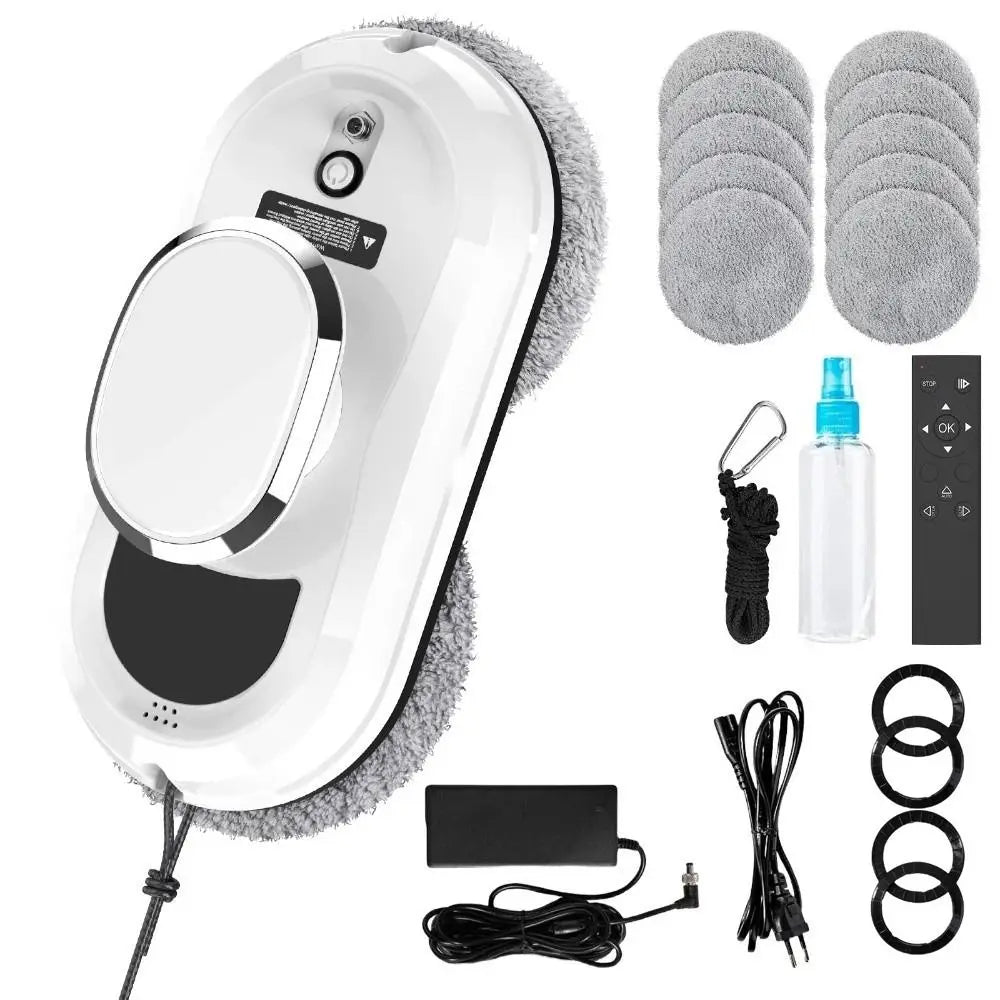 Remote Control Robot Glass Cleaner Intelligent Navigation 10 Cleaning Cloths Window Cleaning Robot 3 Cleaning Modes