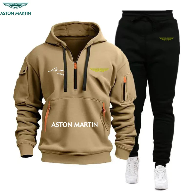 Aston Martin 2026 Hoodie And Pants Set Warm Casual Stylish Two-Piece Outdoor Autumn Winter Cold-Resistant