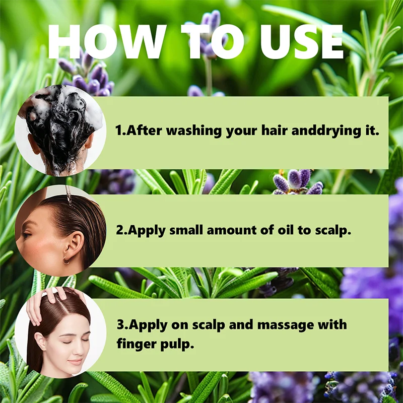 Multi-use Rosemary Hair Care Oil 100ml Natural Plant Extract Hydrate Scalp Tame Frizz Volumize Thin Hair Essential Oil