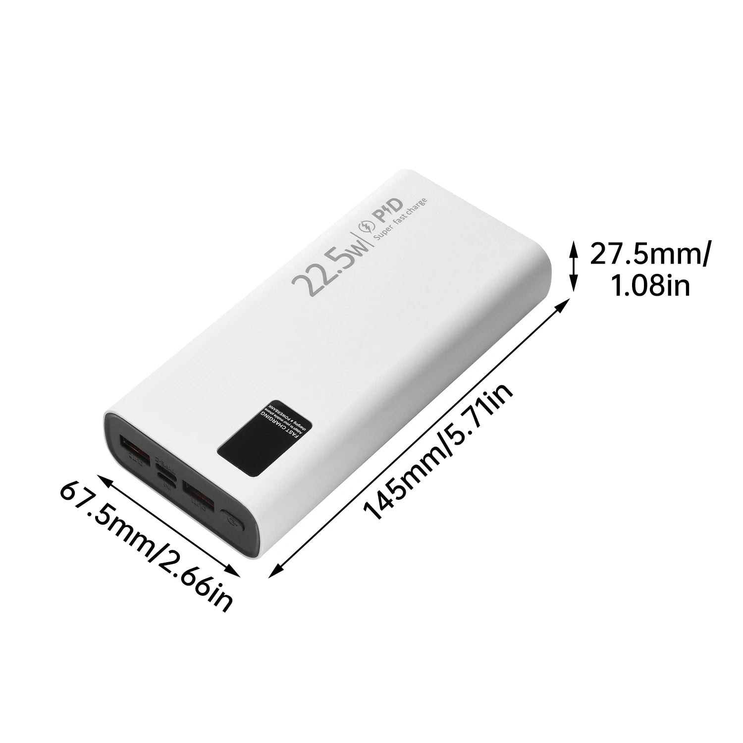 22.5W Fast Charging Power Bank DIY Kit 1260110 Battery Case Power Bank Type C Supports PD/QC/VOOC 20000mAh Power Bank Case