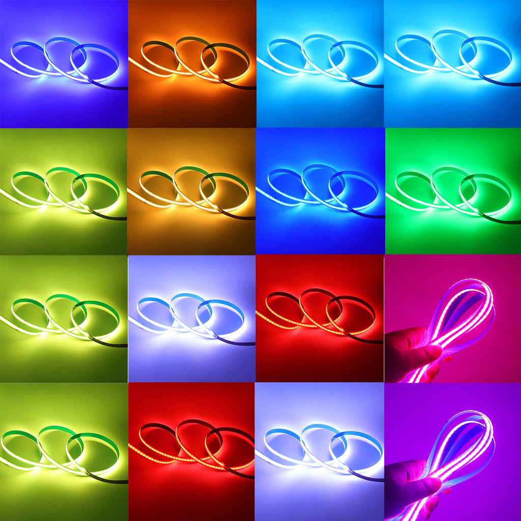 DC24V RGB CCT COB LED Strip Light 840LEDs/m High Bright Dotless 2M 3M 5M RGBCCT Flexible LED Ribbon Tape for Home Decor Lighting