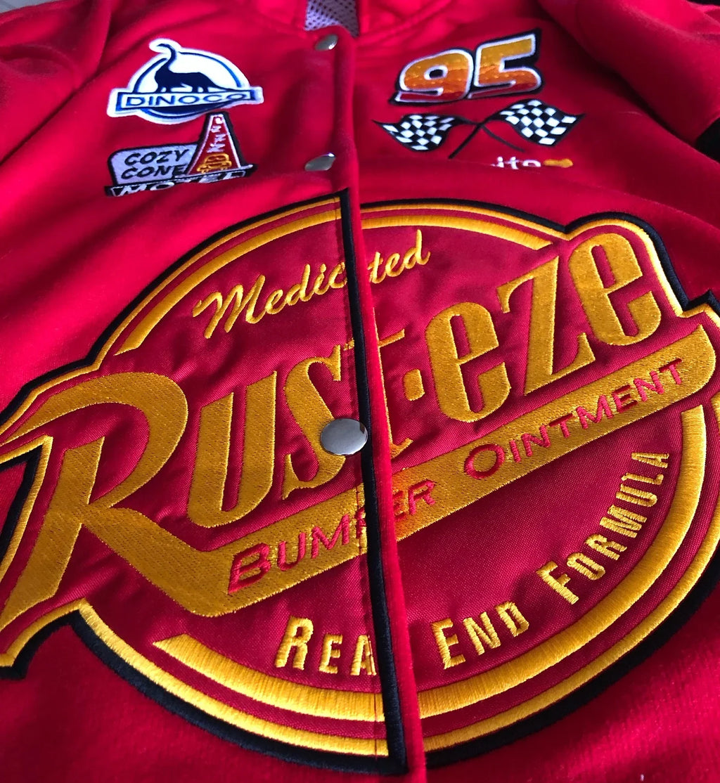 Y2K New American Fashion Letter Embroidery Oversized Red Spliced jacket Men Harajuku Casual Button Racing Baseball Uniform