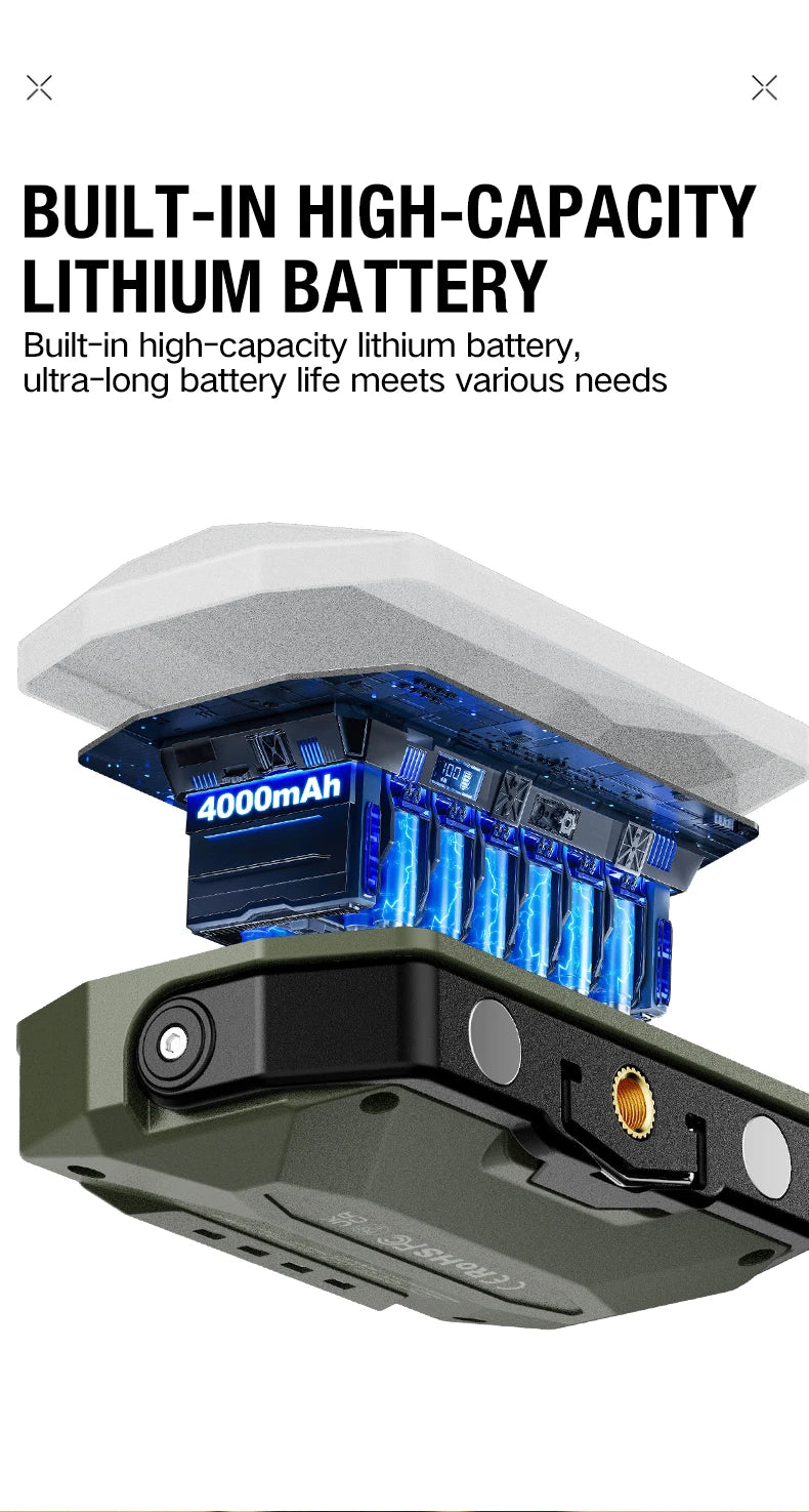 Outdoor camping lights, portable camping tents, camping work lights, atmosphere hanging lights, long-range rechargeable lighting
