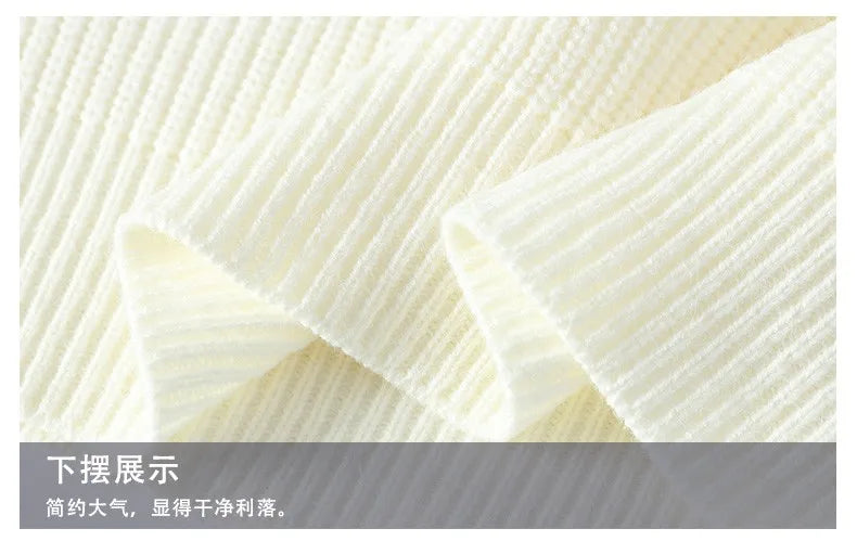 Upgraded Versio Knitted Sweater Fashion Patchwork Knitting Mock Neck Pullovers Autumn Winter Daily Casual Warm Pullover Sweaters