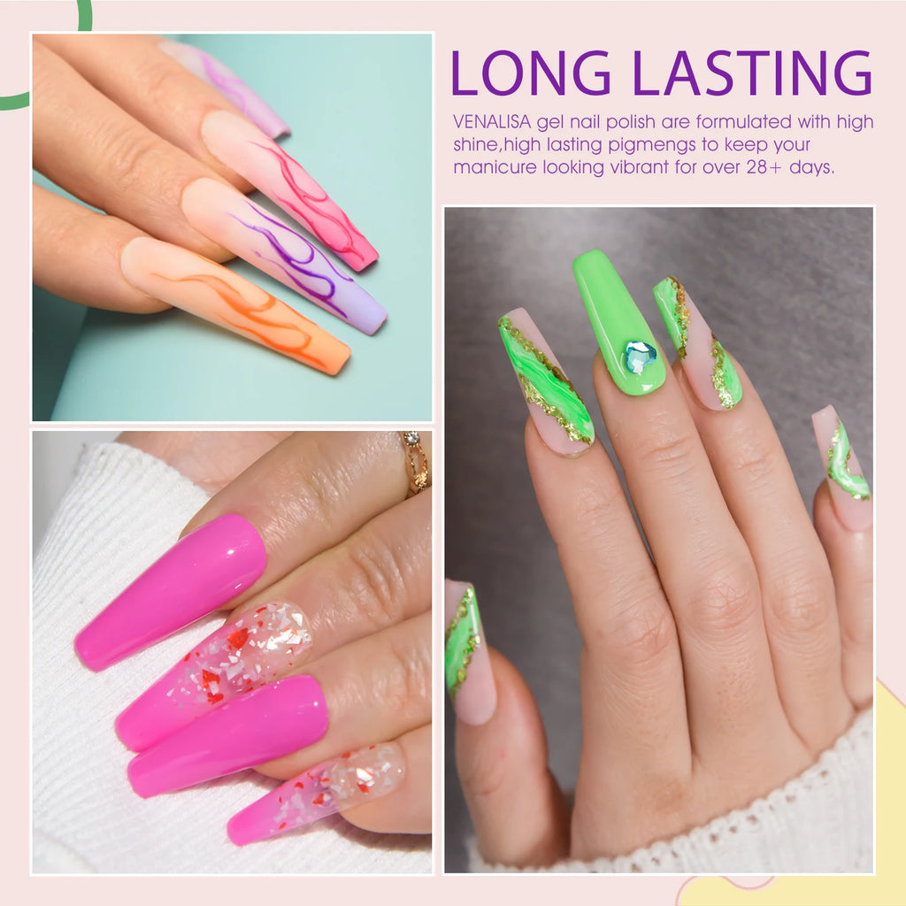Venalisa Nail Gel Polish Fall Nail TPO FREE Long Wear Semi Permanent Soak Off UV LED Gel Nail Polish Gel Lacquer