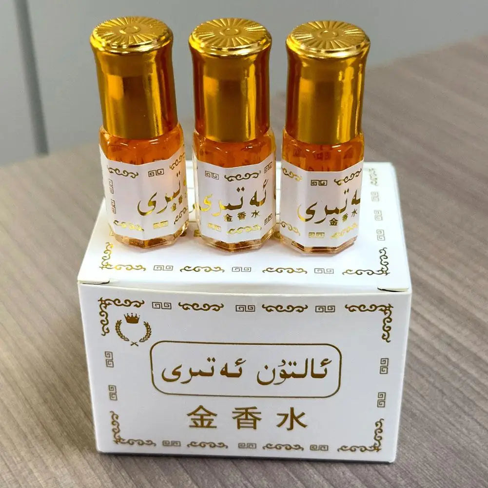 Mini Portable Middle East Arab Exotic Eau De Toilette 1/3/5pcs 3ml Milky Fragrance Floral Scent Lasting Date Golden Ball Parfum