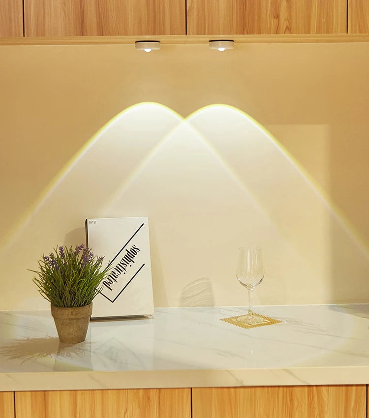 Touch LED Cabinet Lights Battery Powered Stick On Wall Sunset Lamp for Kitchen Bedroom Closet Cupboard Night Light Decoration