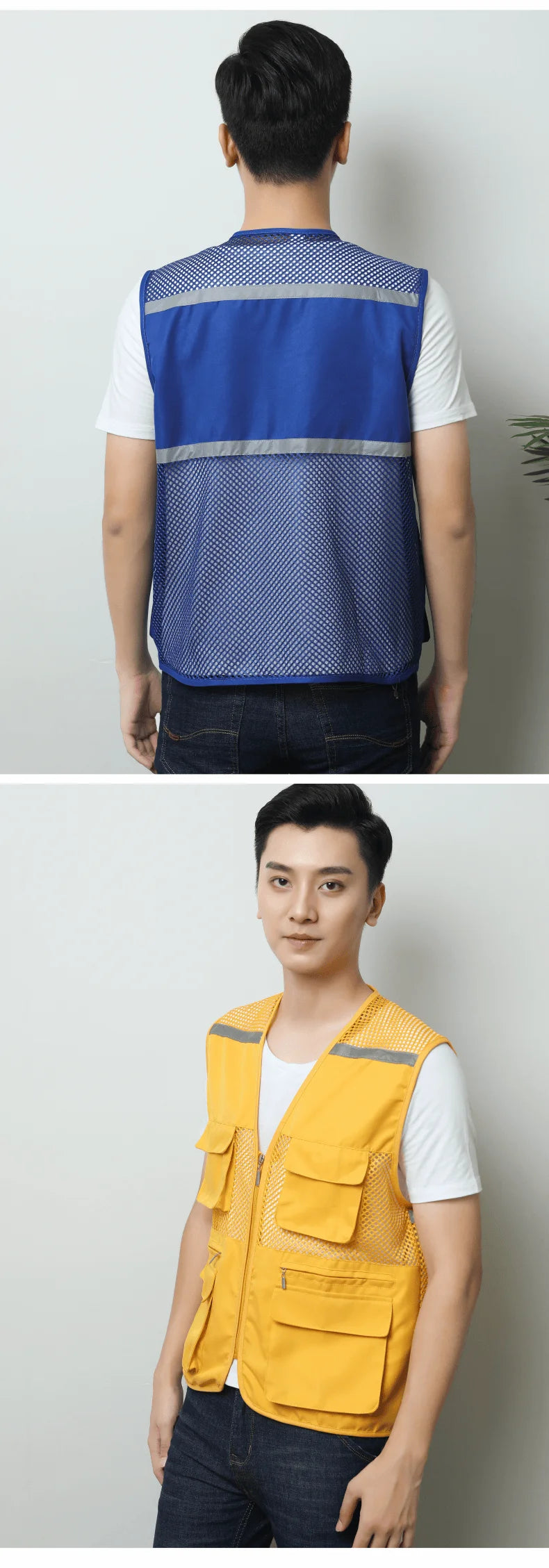 2026 Printing Logo Breathable Men's Summer Mesh Vest Photography Work Multi-Pockets Outdoors Journalist's Vest Sleeveless Vest
