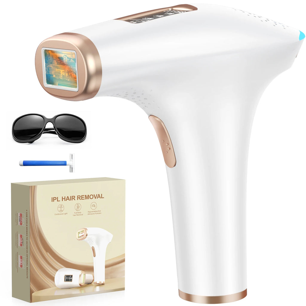 IPL Hair Removal 999900 Flashes IPL Device HR/RA/SC 3 in 1 Epilator Device 5c㎡ Flash Window 17.6J for Facial Legs Arms Bikinis Whole Body Use