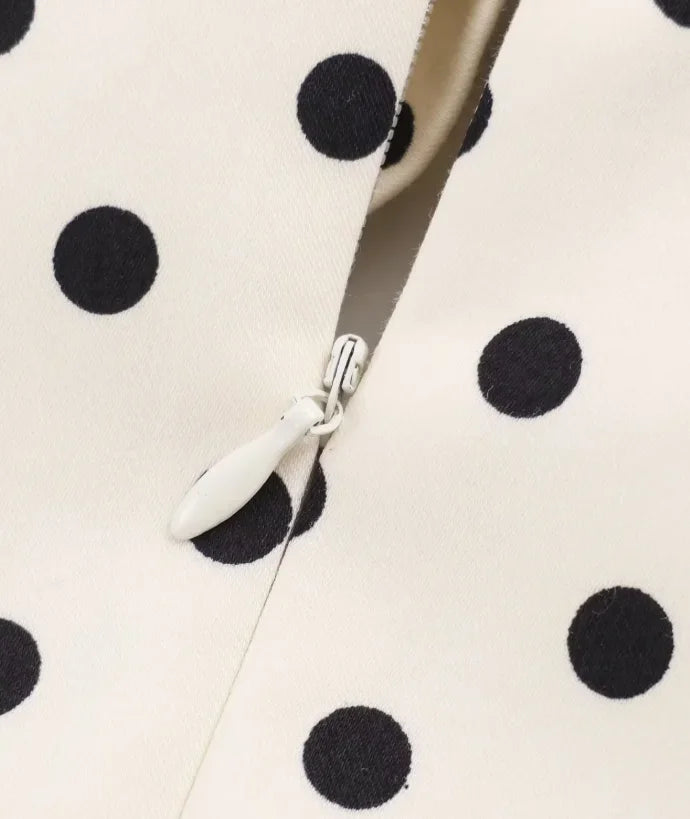 Elegant Lace-up Polka Dot Mini Dress Lady Chic Short-sleeved Waist Cinching Slim A-line Vestidos 2026 Women Evening Party Gowns