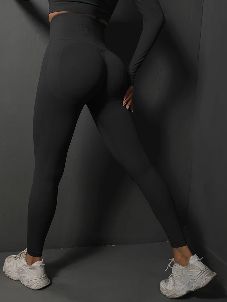 Women High Waist Leggings Sexy Bubble Butt Push Up Fitness Legging Seamless Ladies Hip Lift Legging Running Workout Yoga Pants